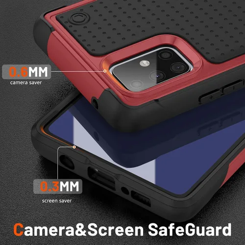 Miniatura 4 de Funda diseñada para Samsung Galaxy A71 5G, regalo 2 en 1, protección contra caídas de grado militar, resistente a prueba de golpes, para Galaxy A71