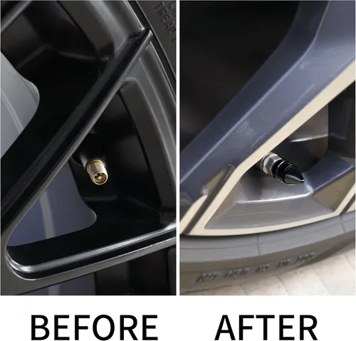 Miniatura 3 de SINGARO Tapones para válvulas de neumáticos de automóvil, 4 piezas universales de aleación de aluminio, accesorios para neumáticos antipolvo