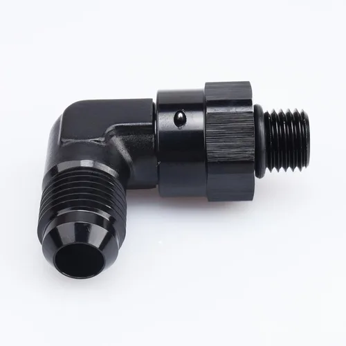 Miniatura 4 de AC PERFORMANCE Aluminio negro 90 grados -6 AN macho Flare a -4 AN ORB O Ring Puerto Rosca 7/16 x 20 Adaptador de montaje giratorio