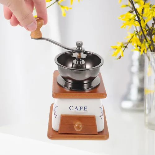 Miniatura 4 de KICHOUSE Elegante máquina de café manual molinillo de cerámica molinillo de grano de café Mini molinillo de pimienta que ahorra espacio para cocina