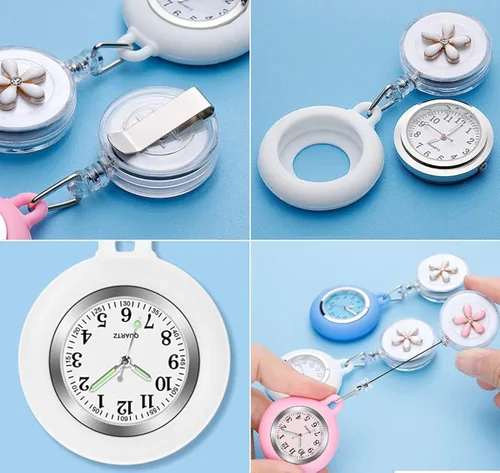 Miniatura 5 de PWOSI Reloj de enfermera con puntero brillante en la oscuridad, reloj de enfermería, reloj de clip, reloj de solapa, reloj de enfermería con segunda