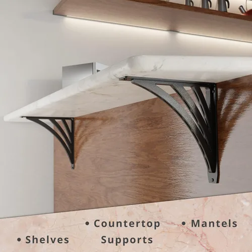 Miniatura 40 de Starby Charleston Soportes de acero resistente para repisa de chimenea, estante flotante, soporte de encimera, soldado a mano (paquete de 2)