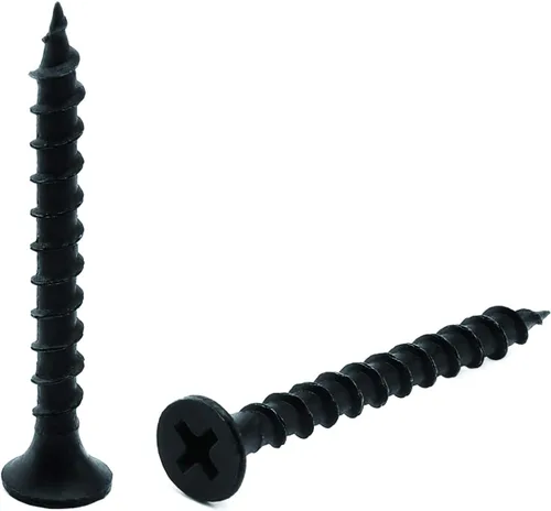 Miniatura 14 de Tornillo de madera de cabeza plana #8 x 5/8" con revestimiento de fosfato negro, 100 piezas, de autorroscado rápido, para paneles de yeso, de SG TZH