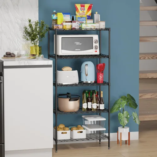 Miniatura 2 de BestOffice Estantes de almacenamiento de 5 estantes, estantería ajustable, estantes de metal, 11.6 pulgadas de profundidad x 21.5 pulgadas de ancho