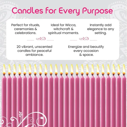 Miniatura 8 de Juego de 20 velas cónicas de color sólido – Velas de cera de parafina sin goteo de 4 pulgadas con mecha de algodón – Ideales para bodas, Shabat, Rosa