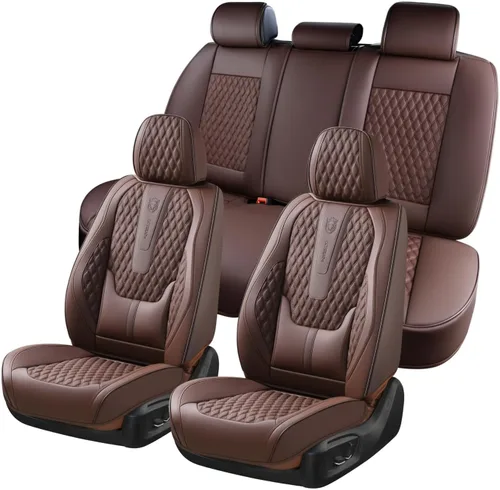 Miniatura 56 de Coverado Juego completo de fundas de asiento de automóvil, fundas de asiento de piel de napa para automóvil, protector de asiento de automóvil