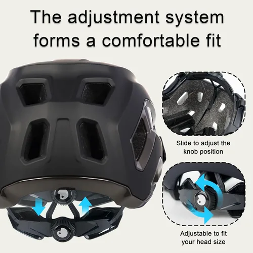 Miniatura 3 de Casco de bicicleta para adultos y jóvenes, casco ligero de MTB con visera ajustable para ciclismo de montaña/carretera, 2 tamaños para hombres