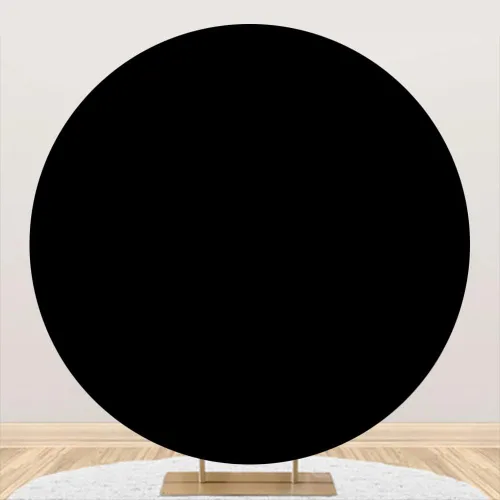 Miniatura 2 de Cubierta de fondo redonda, telón de fondo circular negro puro (sin soporte), 7.5 pies (90.6 in), borde sin costuras, elástico, ceremonia de premio
