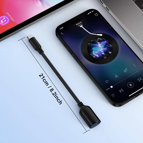 Miniatura 7 de Adaptador USB C a USB 3.0, transferencia de datos de alta velocidad de 5 Gbps, adaptador USB C Android macho a USB hembra OTG On The Go Dongle Cable