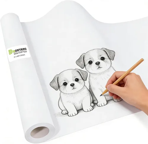 Miniatura 22 de Papel de regalo marrón, rollo de papel kraft, papel decorativo para manualidades de 15 x 450 pulgadas, papel de embalaje para suministros de envío