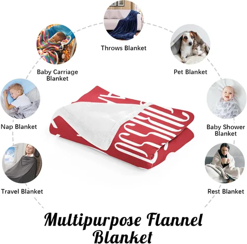 Miniatura 5 de Manta personalizada con nombre para niños, manta personalizada con nombre de bebé súper suave para niños y niñas, manta con monograma con nombre
