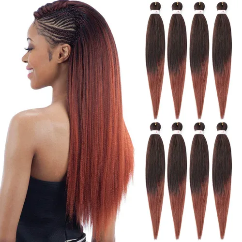 Miniatura 38 de Beyond Beauty - Trenzas preestiradas de cabello profesional sin picazón, ajuste de agua caliente, fibra sintética, textura Yaki, extensiones