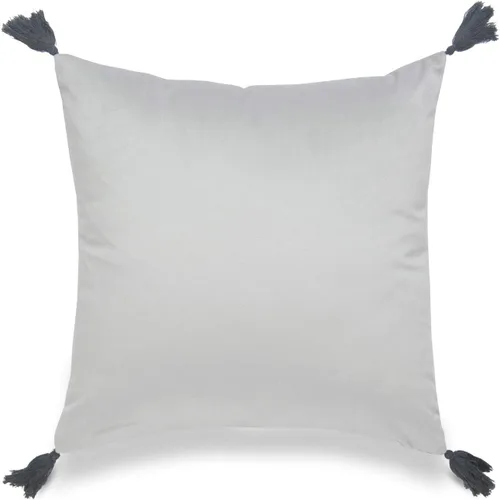 Hofdeco Funda de almohada decorativa neutra solamente, para sofá, sofá o cama, borla sólida gris, 20 x 20 pulgadas