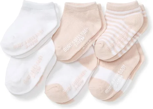 Miniatura 14 de Burt's Bees Baby Calcetines de tobillo para bebés niñas con agarres antideslizantes (paquete de 6)