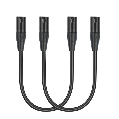 Miniatura 9 de Paquete de 2 cables XLR macho a macho de 5 pines, DMX 512 5 PIN XLR Lightspeed Controller Cable de 2 pies, negro