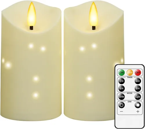 Miniatura 21 de kakoya Velas LED grandes sin llama de 11" x 4" pulgadas para exteriores, impermeables, con control remoto y temporizador, velas de pilar acrílicas