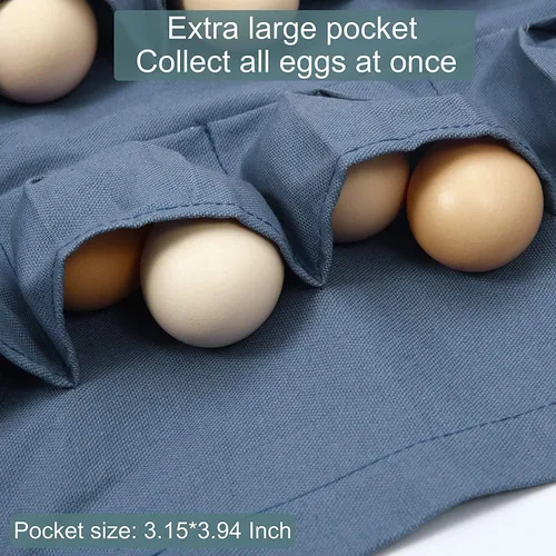 Miniatura 4 de Delantal de recolección de huevos con 18 bolsillos para recoger pollo, pato, huevos de ganso, delantal de huevo de gallina, regalo de pollo