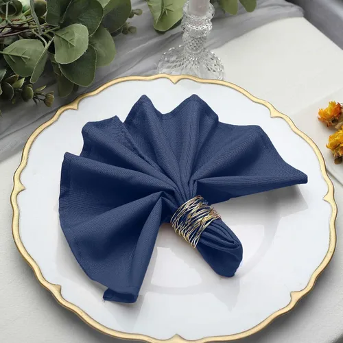 60 servilletas de poliéster azul marino de 17 pulgadas para boda, fiesta, recepción, catering, eventos, restaurante, cocina, hogar