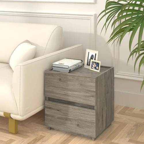 Miniatura 4 de furtble Cómoda apilable de 2 cajones, cubo de almacenamiento multiusos para dormitorio, armario de almacenamiento de estilo rústico para entrada
