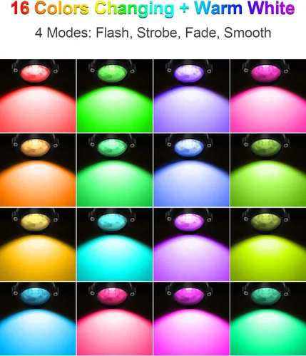 Miniatura 3 de ZUCKEO Focos LED de 10W para Interiores RGBW que Cambian de Color Iluminación Ascendente para Interiores con Control Remoto, Foco Navideño de 120V