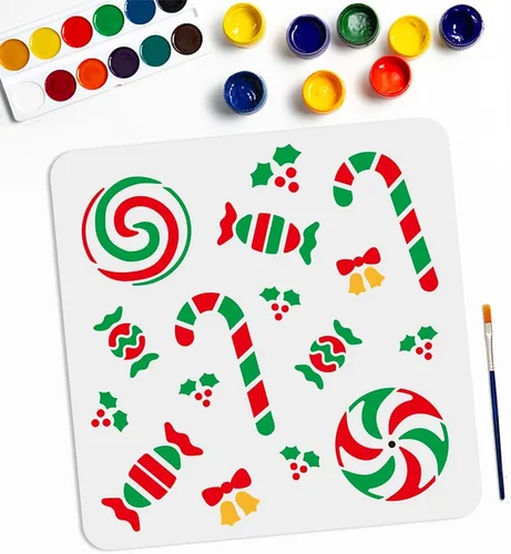 Miniatura 9 de MAYJOYDIY Plantilla de lámpara bohemia para lámpara de araña, plantilla de luces de fiesta de 11.8 x 11.8 pulgadas con pincel de pintura