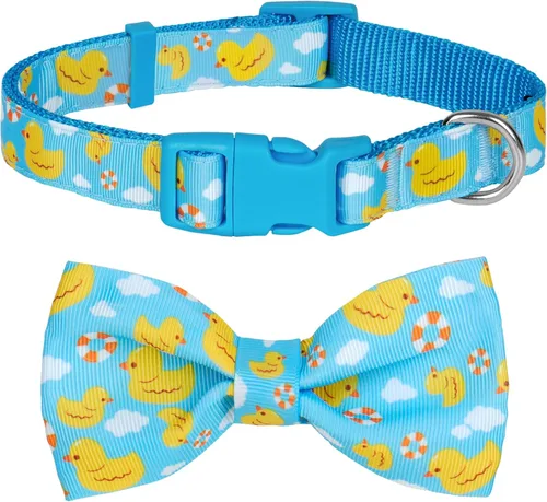 Miniatura 17 de azuza Collar de perro con pajarita, collar de perro suave y cómodo con lazo, patrones divertidos y color brillante para perros pequeños D#Fruta-Piña