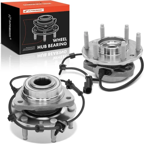A-Premium 2 x Rodamientos de Rueda Delantera y Conjunto de Cubo con ABS y 6-Lug Compatible con Chevy GMC Buick - 2002-2009 - SSR, Trailblazer (EXT),