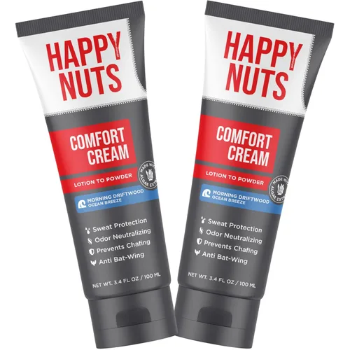 Miniatura 13 de HAPPY NUTS Desodorante en crema Comfort para hombres: defensa del sudor antirozaduras, control de olores, sin aluminio, esencial de viaje