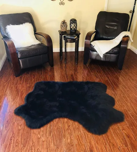 Miniatura 25 de LAMBZY Alfombra sintética de piel de oveja auténtica, con textura inferior gruesa, fuerte, fácil de lavar, resistente a las manchas, perfecta