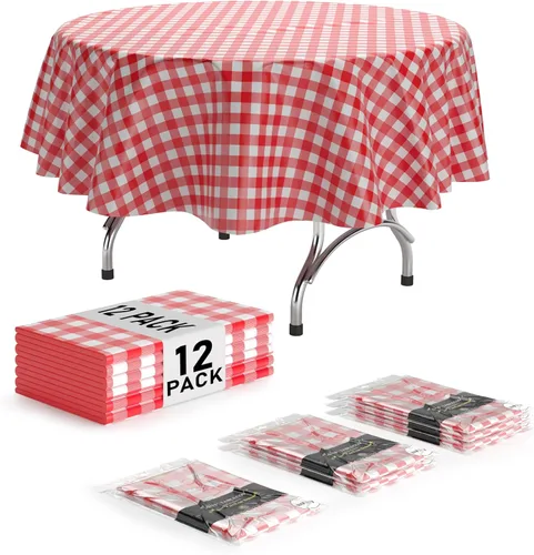 Miniatura 10 de Exquisite Cubierta de Mesa para Picnic - Paquete de 6 Manteles Premium Rectangulares de Plástico - Cubierta de Mesa para BBQ a Cuadros Negro