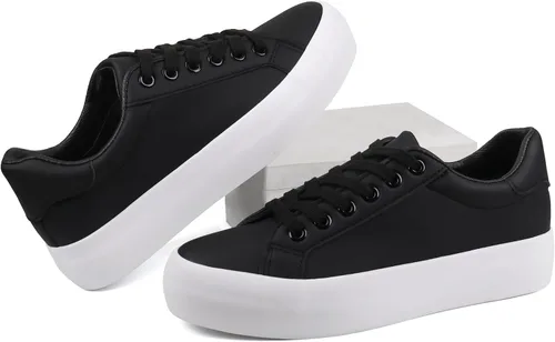 Miniatura 4 de JABASIC Zapatos deportivos de plataforma con cordones y estampado floral para mujer