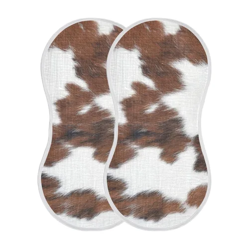 Juego de 1 paños de muselina para bebé, suaves y absorbentes, con estampado de vaca, baberos, toalla facial para niños recién nacidos, 22 x 11 Vaca