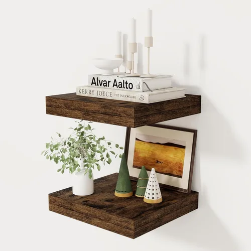 Miniatura 20 de Fun Memories - Estante flotante de 12 pulgadas, estantes de pared de madera rústica para decoración de pared y almacenamiento, estante flotante