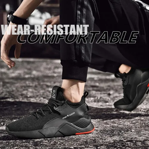 Miniatura 4 de CORANSBER Zapatos de seguridad con punta de acero para hombres y mujeres, zapatillas de trabajo transpirables, ligeras, zapatos industriales