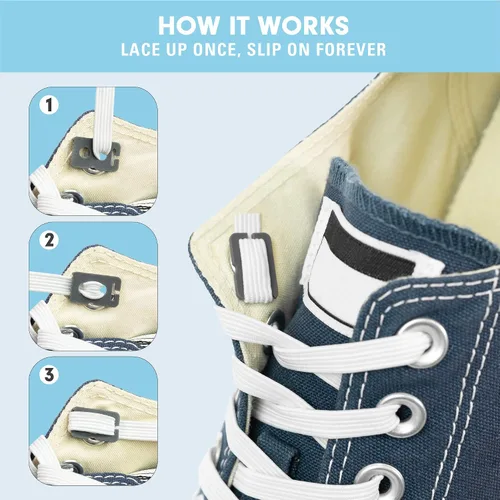Miniatura 4 de Xpand Sistema de cordones sin ataduras con cordones elásticos, talla única para todos los zapatos de adultos y niños