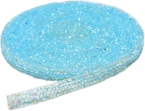 Cinta de diamantes de imitación AB de 5 yardas, cinta brillante para planchar con diamantes de imitación para planchar, rollo de malla de resina,