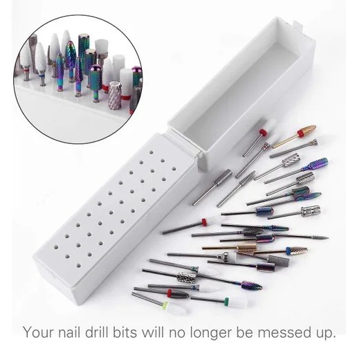 Miniatura 2 de Makartt Soporte de brocas para uñas a prueba de polvo Displayer Bundle con pieza de mano para taladro de uñas para máquina Up200