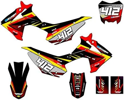 Miniatura 8 de Kit de base gráfica CRF 110 Surge Black Senge 2013-2018 compatible con Honda