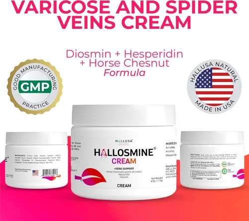 Miniatura 3 de Hallusa Natural Hallosmine Crema para piernas con diosmina, hesperidina y castaño de indias Crema refrescante para el cuidado de la piel