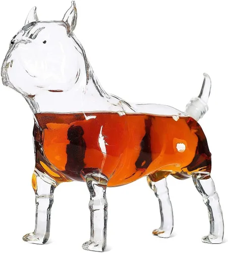 French Bulldog & Pug - Decantador de whisky (16.9 fl oz) | Jarra de vino, escocés y licor en forma de animal de primera calidad | Utensilios de bar