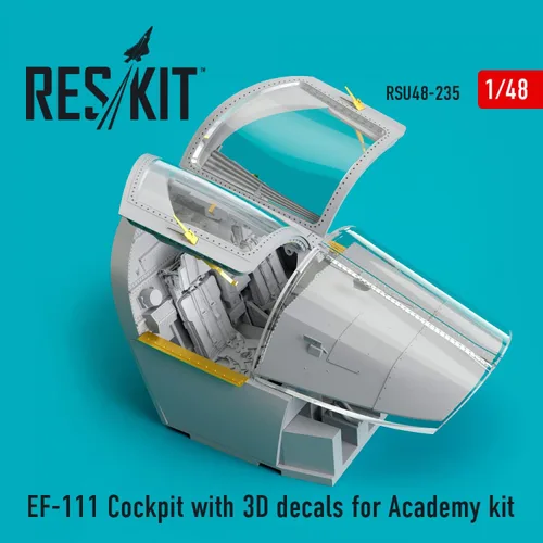Miniatura 2 de Reskit RSU48-0235 1/48 EF-111 cabina con calcomanías 3D para kit de la Academia
