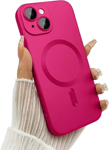 Miniatura 15 de ankofave Funda Magnética para iPhone 14 Plus para Mujeres, Funda Resistente Mate de Lujo Diseño Suave Metálico con Protector de Lente de Cámara
