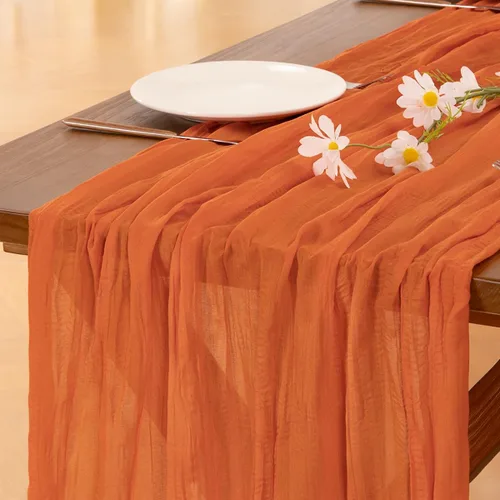 Miniatura 17 de Socomi - 10 caminos de mesa de gasa, estilo bohemio y rústico, para primavera, Pascua, bodas, fiestas, baby showers, cumpleaños y decoración, 120