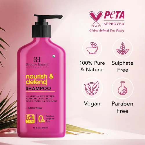 Miniatura 9 de Botanic Hearth Champú de Manteca de Karité Africana Infundido con Aceite de Jojoba, Ácido Hialurónico, Vitamina E y Ceramida Champú Aclarante