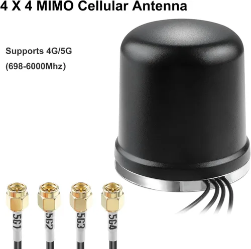Miniatura 2 de 2x2 MIMO Omnidireccional de perfil bajo 4G LTE 5G Antena externa SMA Macho Conector con cable de 10 pies para aumentar el rendimiento de enrutadores