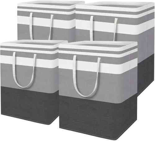 Miniatura 17 de HomeHacks Cesta de lavandería grande, impermeable, cesta de lavandería independiente, cesta de ropa alta plegable con asas extendidas para ropa