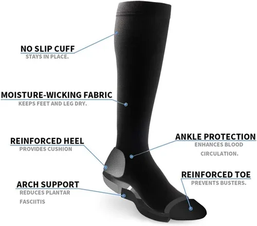 Miniatura 4 de NOVAYARD Calcetines de compresión para hombres y mujeres graduados 15-20 mmHg (4 pares)
