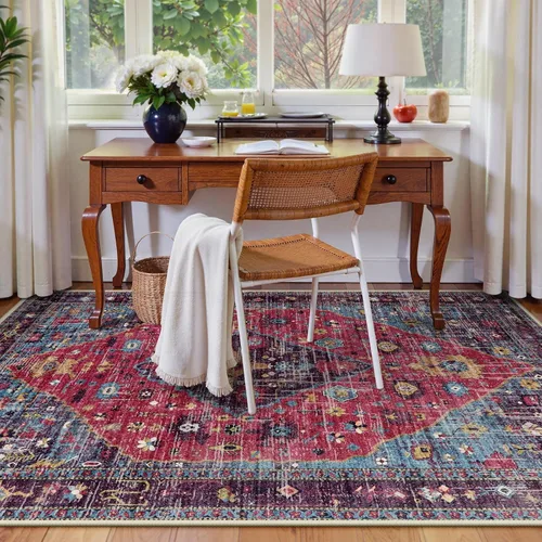 Miniatura 161 de Lahome Alfombra Bohemia Tribal Lavable de 3 x 5, Alfombras Antideslizantes para Entrada, Dormitorio, Sala de Estar, Vintage, Ultra Suave, No