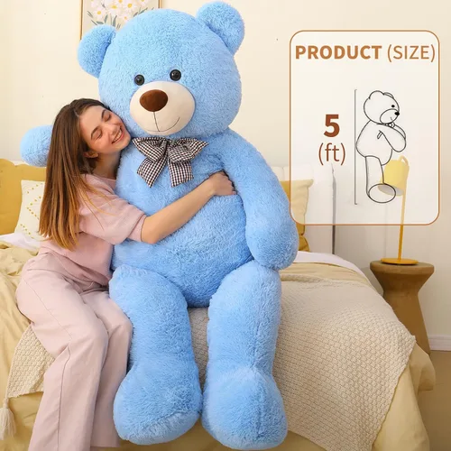 Miniatura 3 de MaoGoLan Oso de Peluche Teddy Gigante, Animal de Peluche Grande de Tamaño Real, 5 Pies, Suave y Esponjoso Gran Regalo de Oso Teddy para Baby Shower