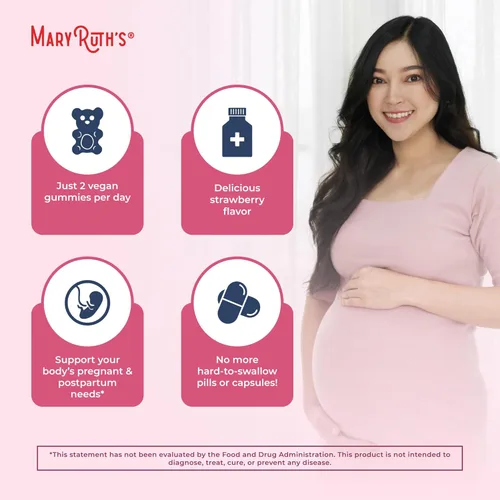 Miniatura 6 de MaryRuth Organics Vitaminas Prenatales para Mujeres Gomitas Prenatales Orgánicas del USDA Vitaminas Postnatales para Mujeres Lactantes